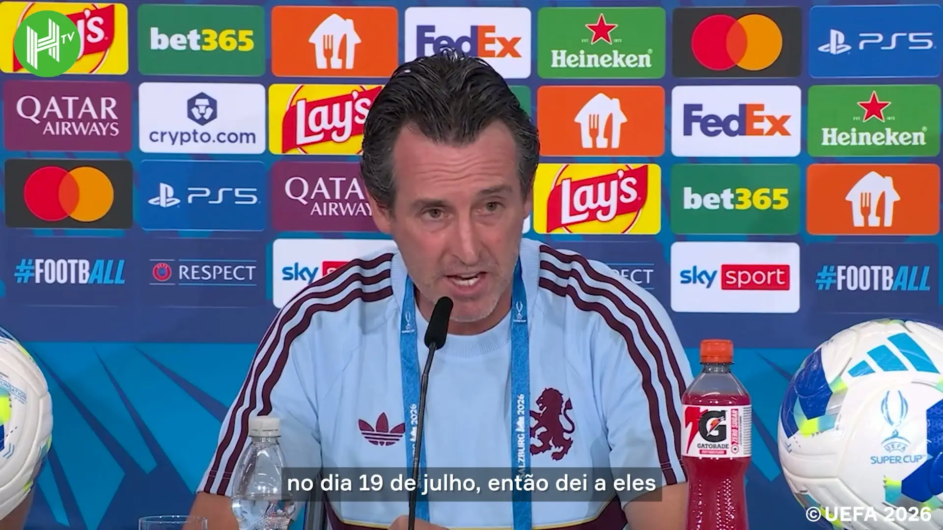 Unai Emery mantém confiança no Aston Villa mesmo com desfalques para a Supercopa da UEFA