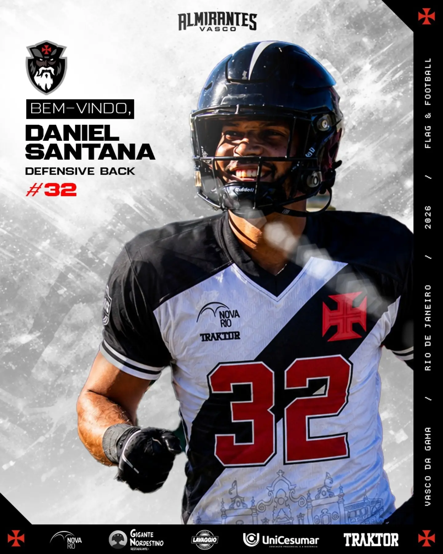 Vasco Almirantes anuncia Daniel Santana como reforço para a defesa em 2026