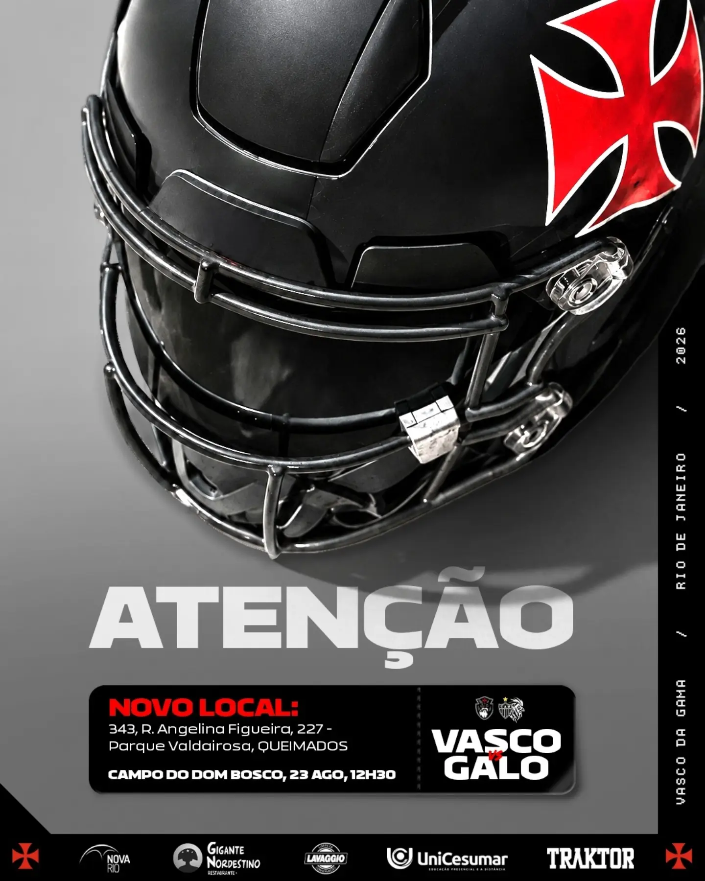 Vasco Almirantes define novo local para confronto contra o Galo em Queimados