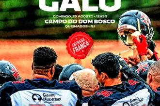 Vasco Almirantes encara o Galo neste domingo em Queimados pela Superliga de futebol americano