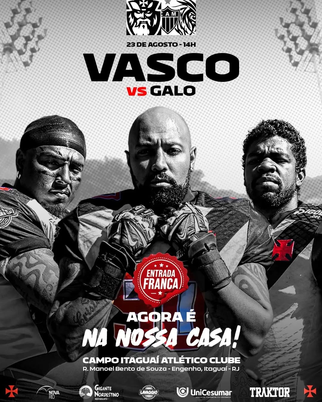 Vasco Almirantes recebe o Galo em casa pela Superliga de Futebol Americano