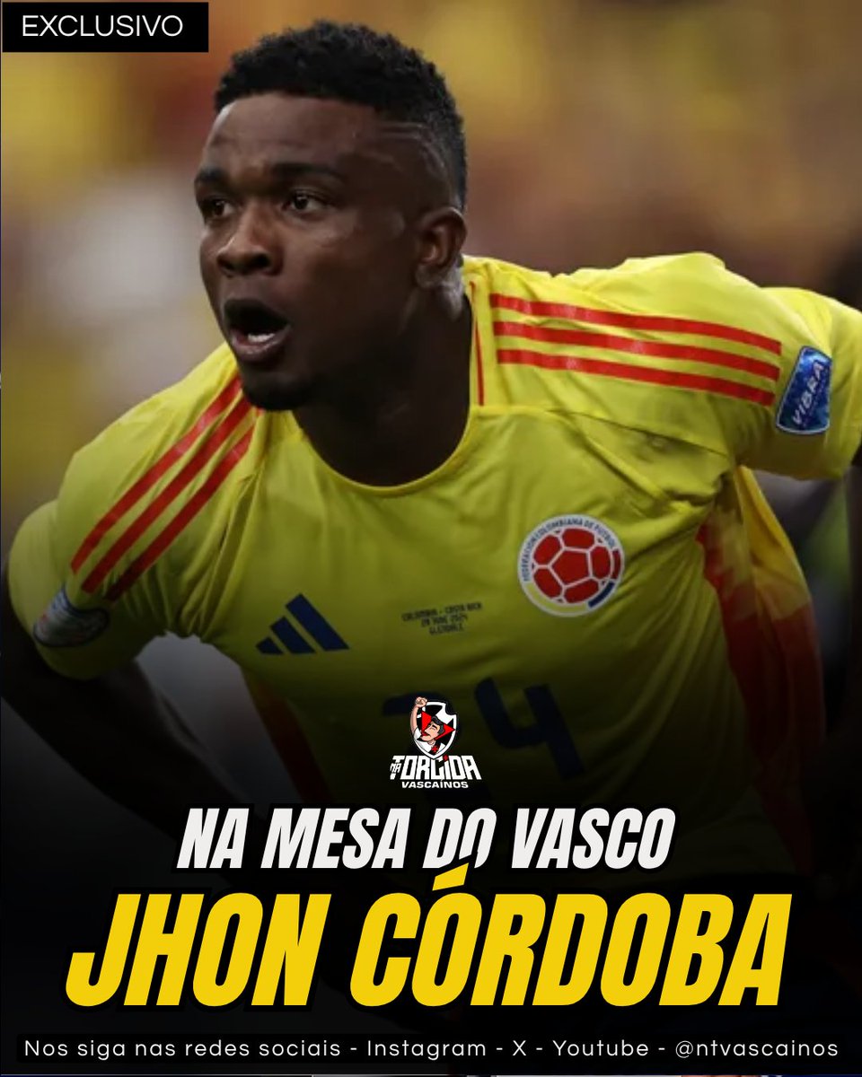 Vasco avalia contratação do atacante Jhon Córdoba para reforçar o elenco