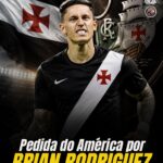 Vasco avalia exigências financeiras do América-mex para contratar Brian Rodríguez