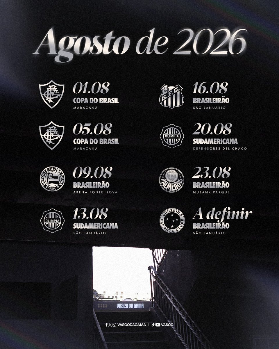 Vasco da Gama define maratona de confrontos decisivos para o mês de agosto