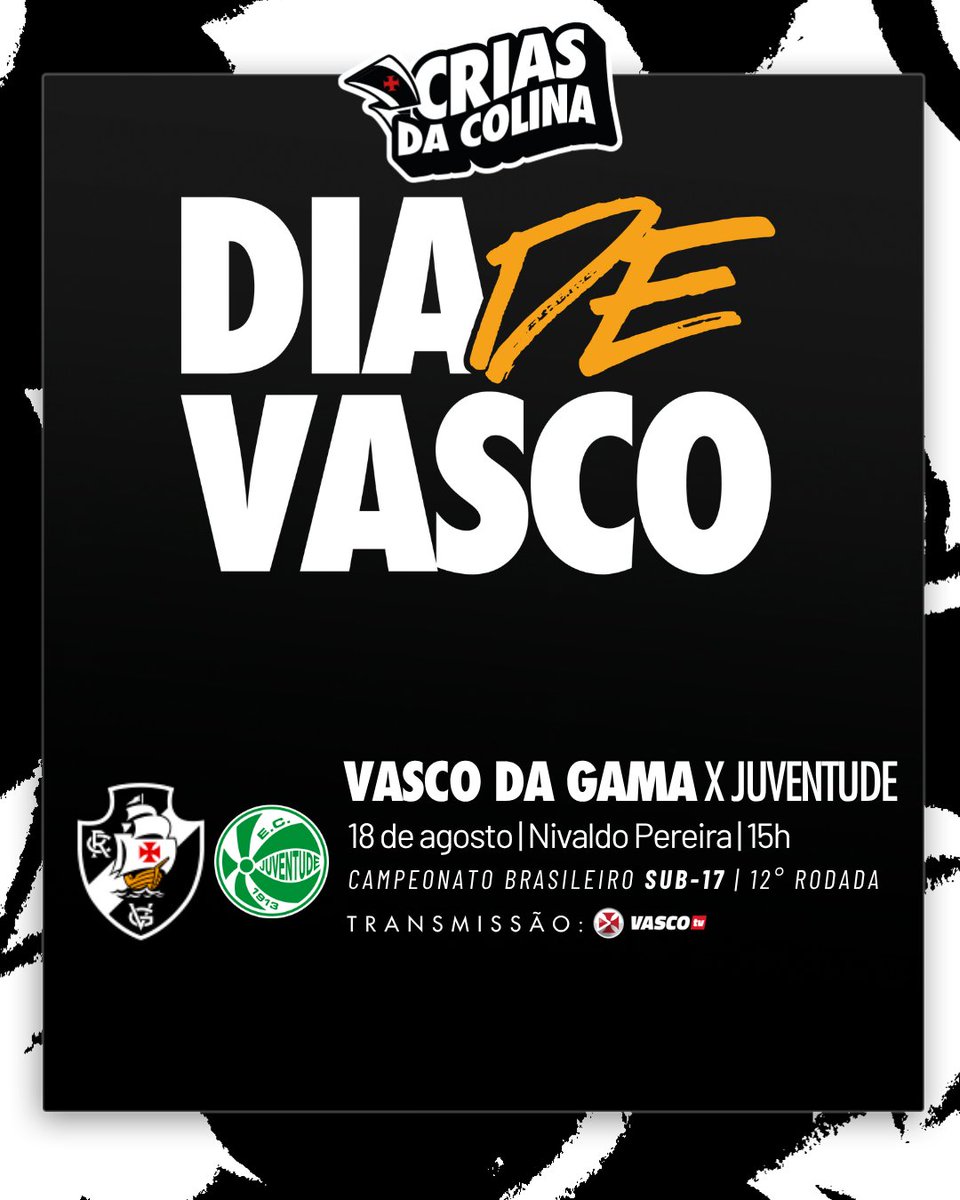 Vasco da Gama encara o Juventude pelo Campeonato Brasileiro Sub-17