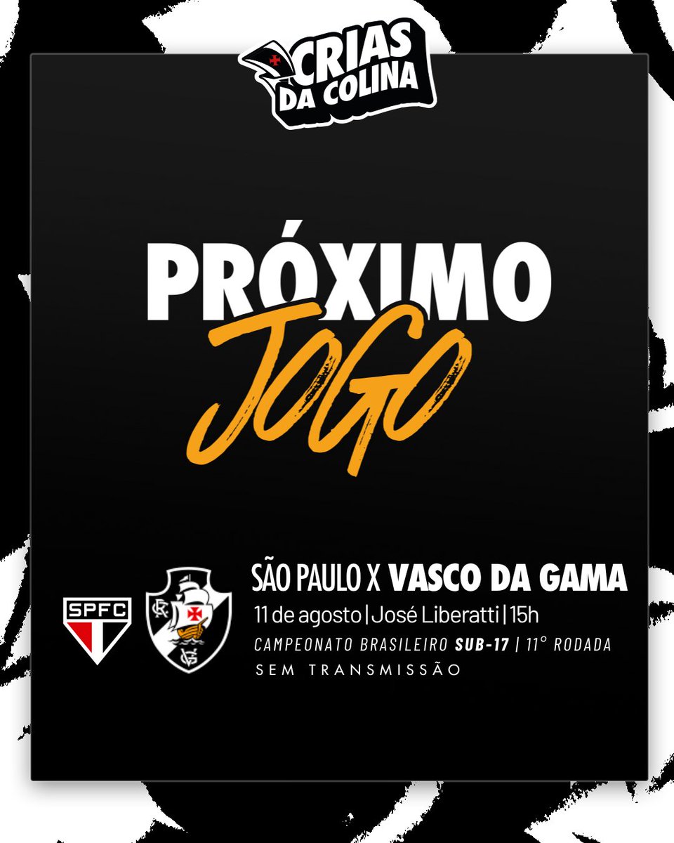 Vasco da Gama encara o São Paulo pelo Campeonato Brasileiro sub-17