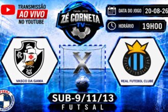Vasco da Gama enfrenta Real Futebol Clube em rodada tripla pelo estadual de futsal