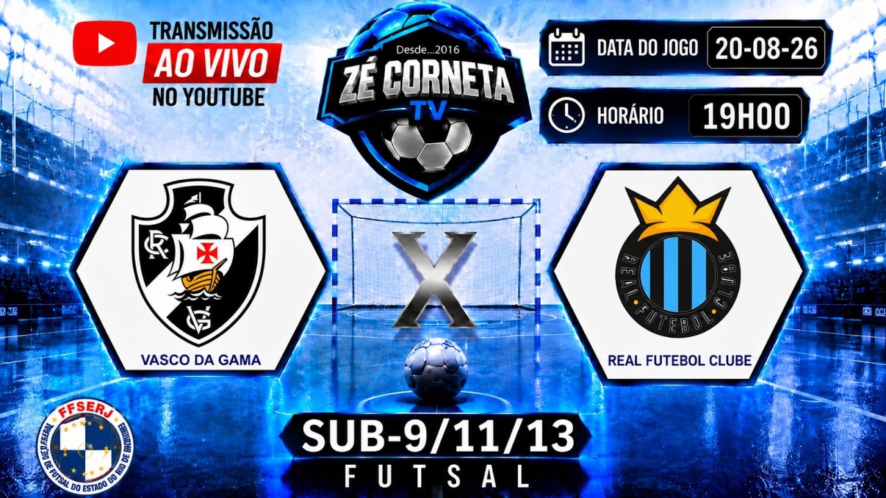 Vasco da Gama enfrenta Real Futebol Clube em rodada tripla pelo estadual de futsal