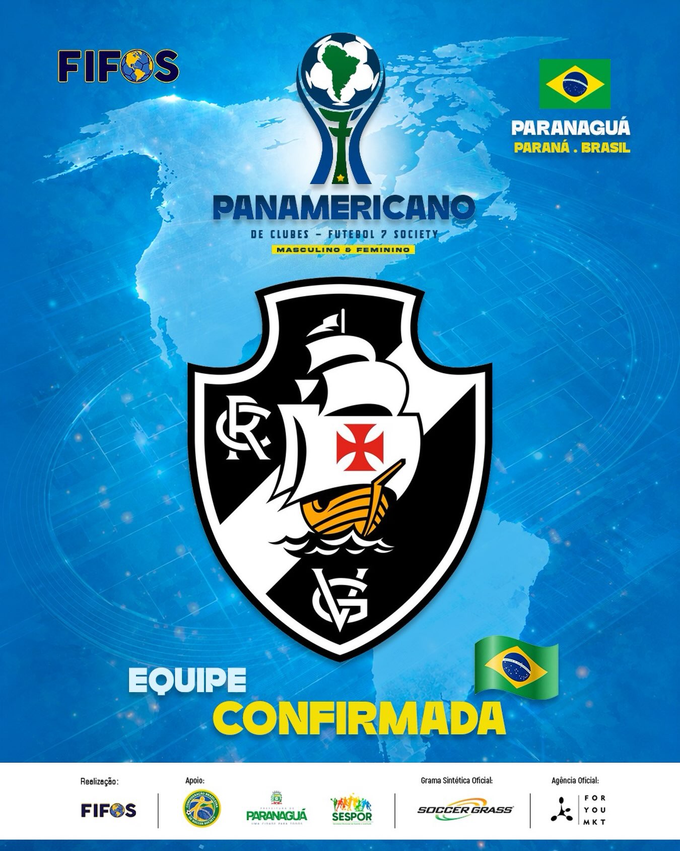 Vasco da Gama garante presença no Pan-americano de Clubes de Futebol 7