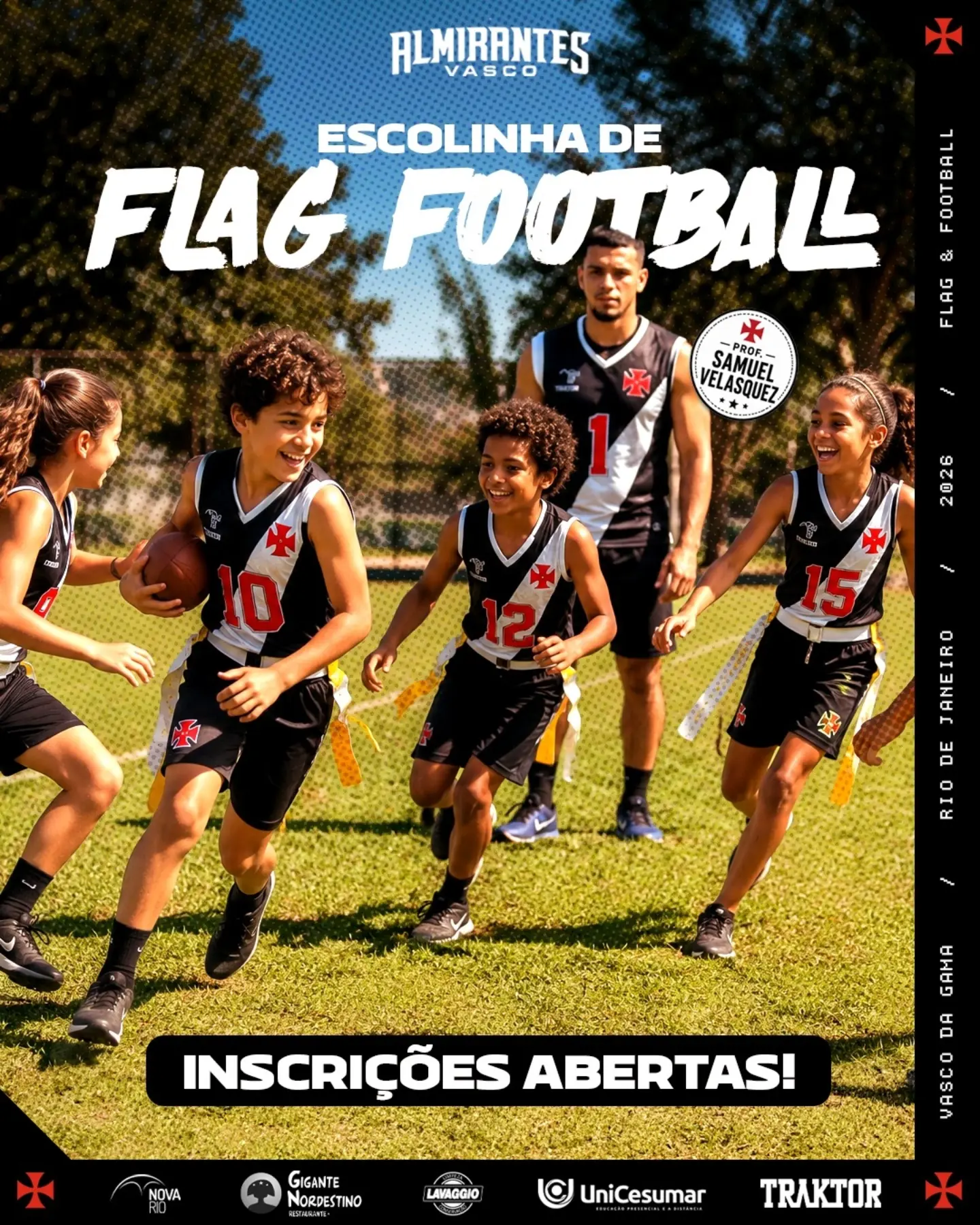Vasco da Gama inicia projeto de escolinha de flag football para crianças