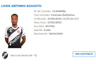 Vasco da Gama regulariza contrato definitivo de Loide Augusto no BID