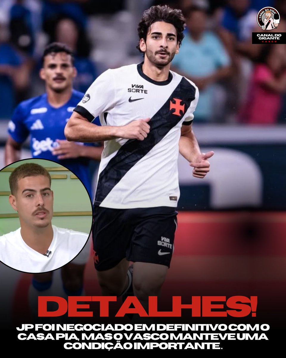 Vasco define venda de JP ao Casa Pia com cláusula de retorno garantida