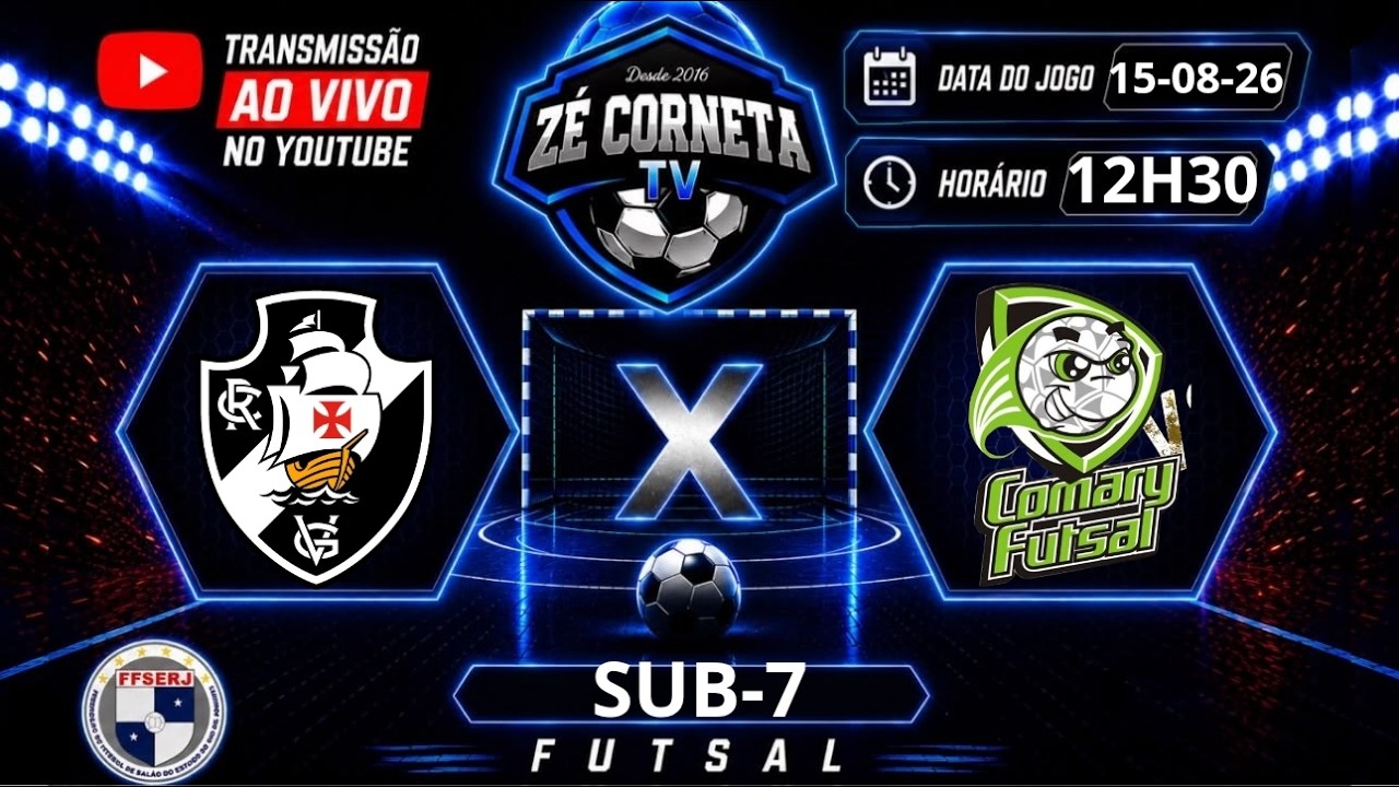 Vasco e Comary se enfrentam pelo Campeonato Estadual de Futsal Sub-7