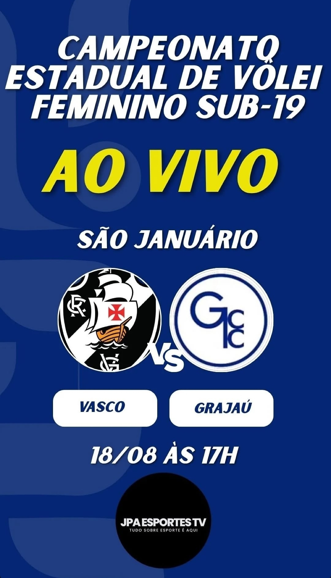 Vasco e Grajaú se enfrentam pelo Campeonato Estadual de Vôlei Feminino Sub-19
