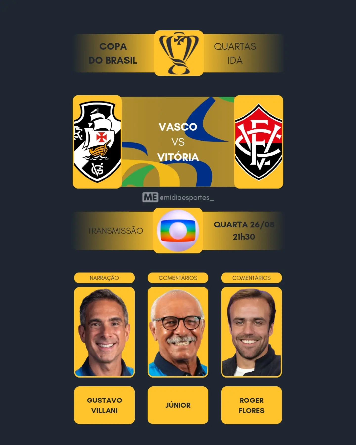 Vasco e Vitória se enfrentam pelas quartas de final da Copa do Brasil