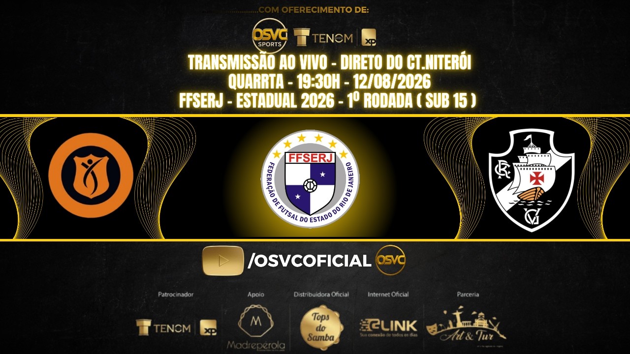 Vasco estreia no Estadual Sub-15 de futsal contra o CT Niterói nesta quarta-feira
