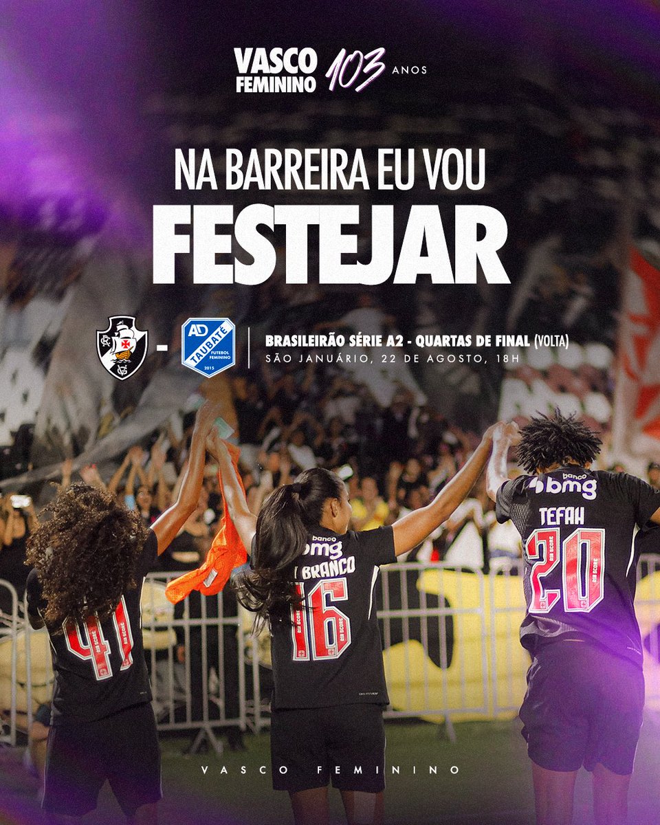 Vasco feminino celebra 103 anos de história em confronto decisivo pela elite nacional