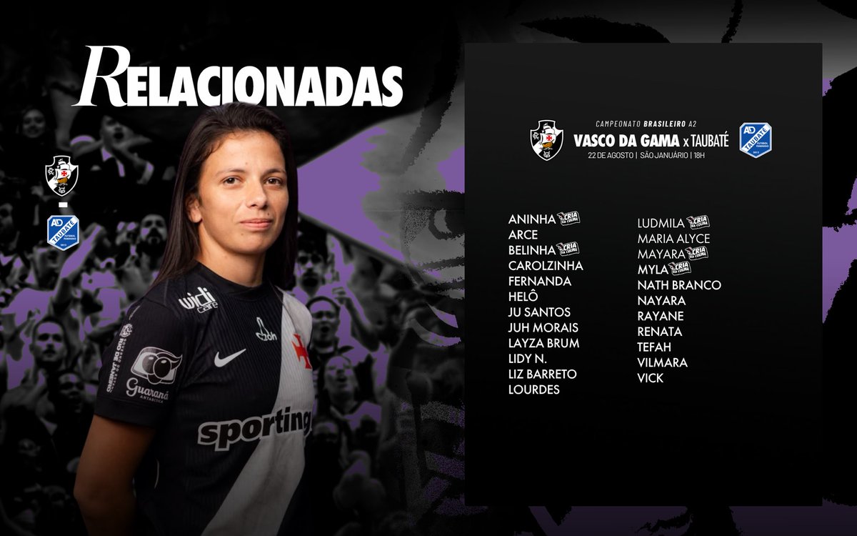 Vasco feminino divulga elenco para a decisão das quartas de final contra o Taubaté