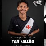 Vasco garante futuro: Yan Falcão, promessa sub-20, assina contrato profissional até 2029