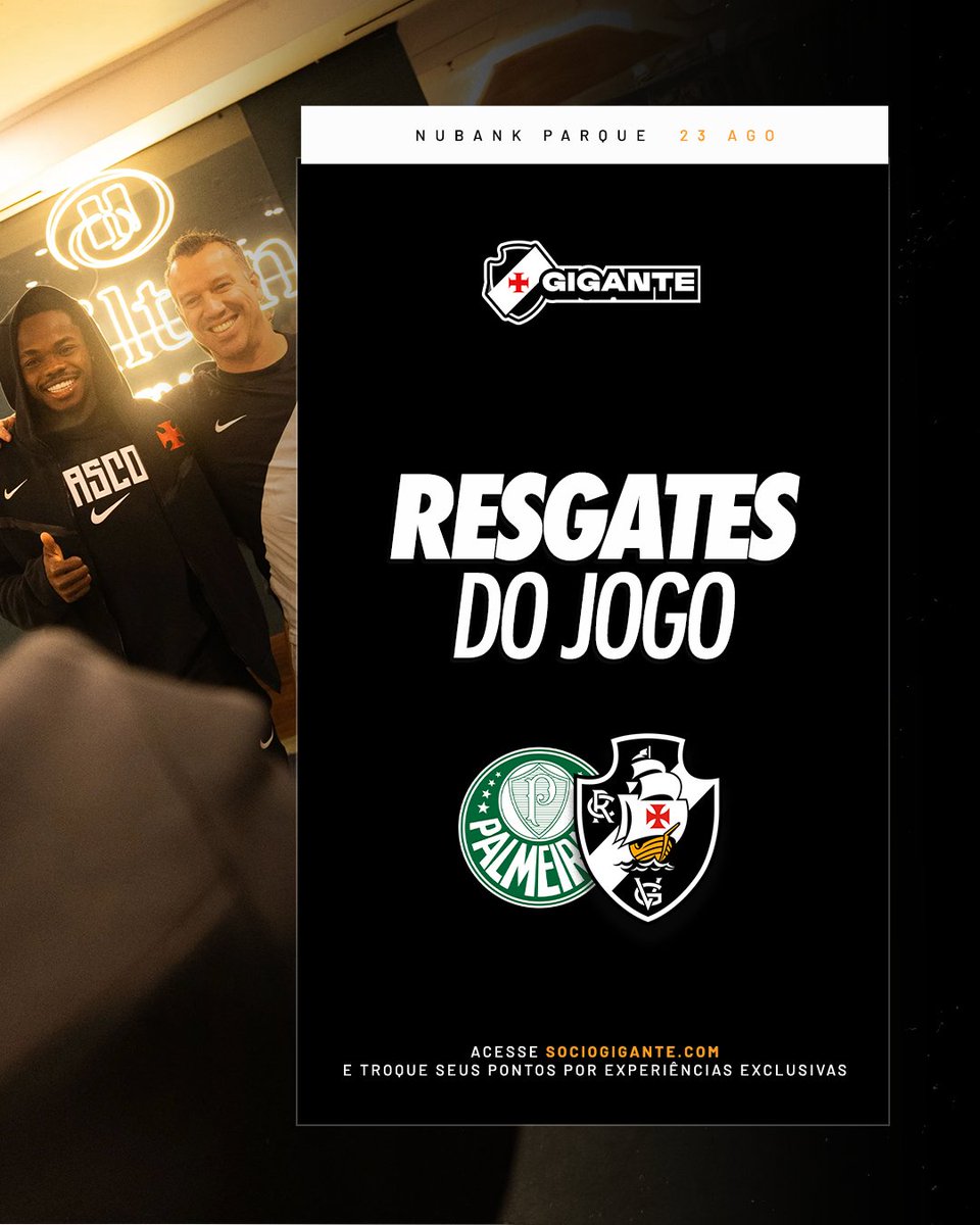 Vasco libera resgates de experiências exclusivas para sócios em São Paulo
