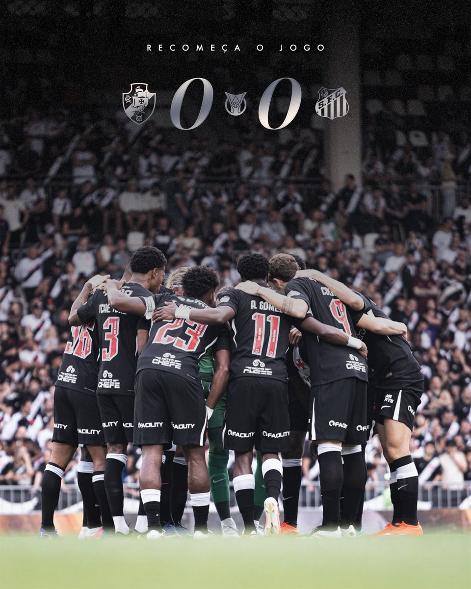 Vasco mantém escalação inicial para o segundo tempo contra o Santos