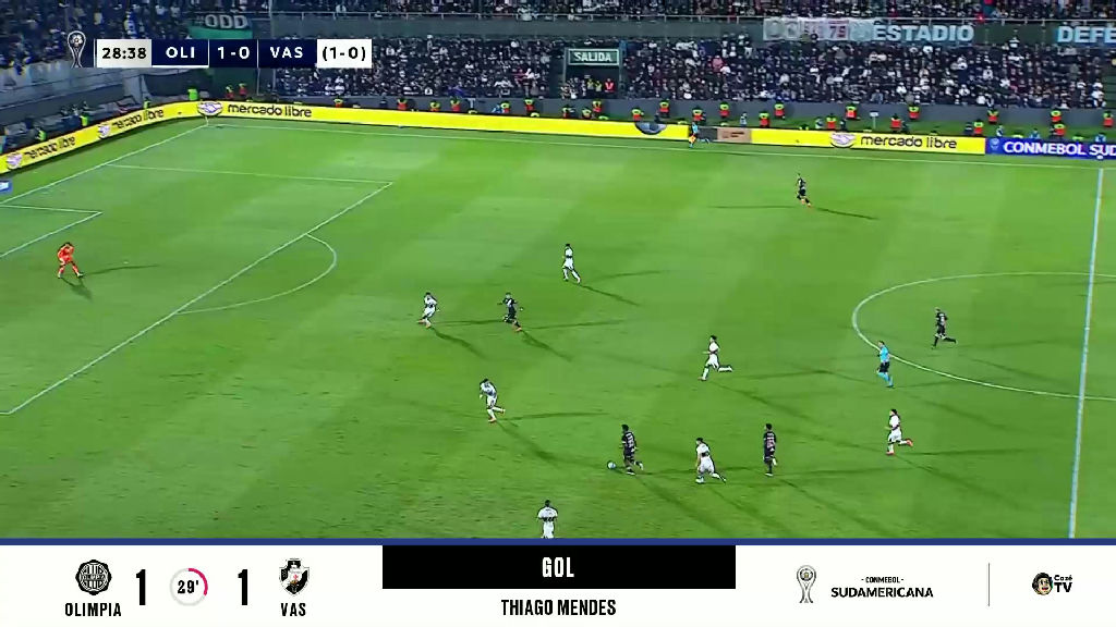 Vasco reage na Sul-americana: Thiago Mendes marca e iguala placar contra Olimpia