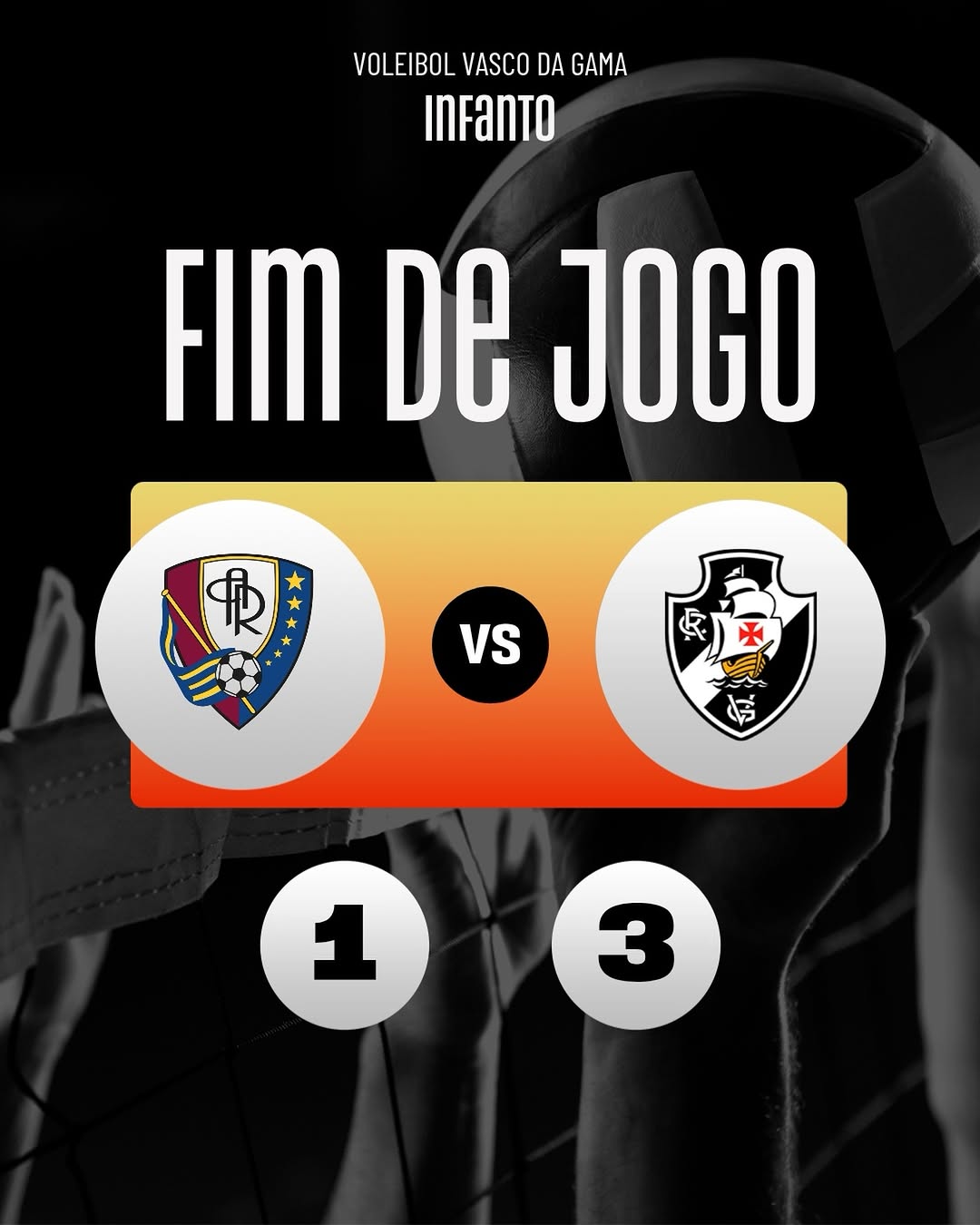 Vasco supera Atlético Real e conquista vitória importante no vôlei sub-19