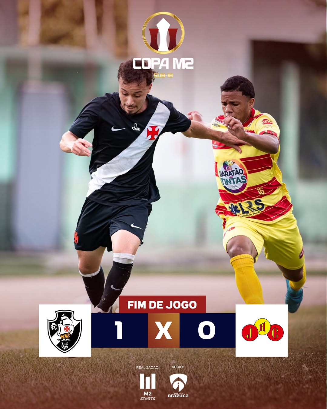 Vasco supera Jabaquara com placar mínimo na Copa M2 sub-18