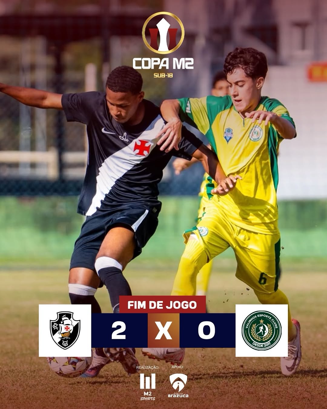 Vasco supera Valinhos e conquista o título da Série Prata na Copa M2 Sub-18