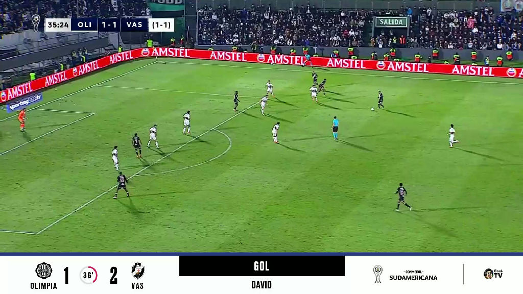 Vasco vira o jogo contra o Olimpia com gol decisivo de David