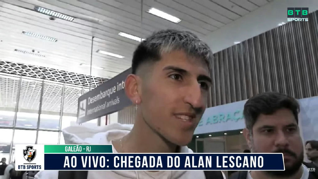 Alan Lescano chega ao Rio de Janeiro para reforçar elenco vascaíno
