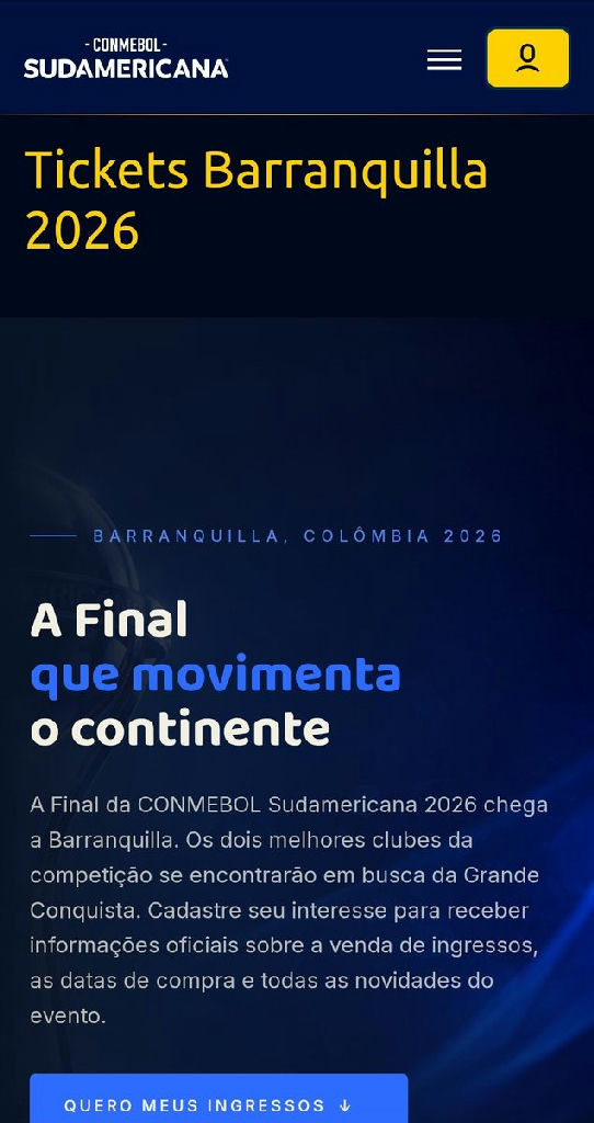 Barranquilla abre pré-cadastro para ingressos da final da Conmebol Sudamericana 2026