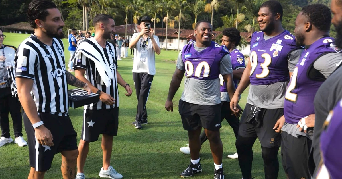 Botafogo fortalece laços com a NFL após receber treino do Baltimore Ravens no Rio