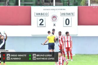 Bruno e Matheus Lopes estreiam lado a lado no time sub-20 do Vasco no Nivaldo Pereira