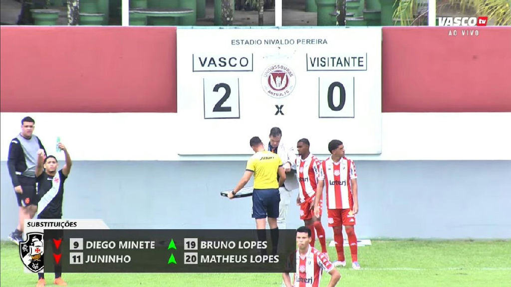 Bruno e Matheus Lopes estreiam lado a lado no time sub-20 do Vasco no Nivaldo Pereira