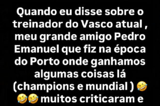 Carlos Alberto defende trabalho de Pedro Emanuel no comando do Vasco