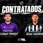 Ceará oficializa as contratações do goleiro Caíque França e do atacante Rian Santana