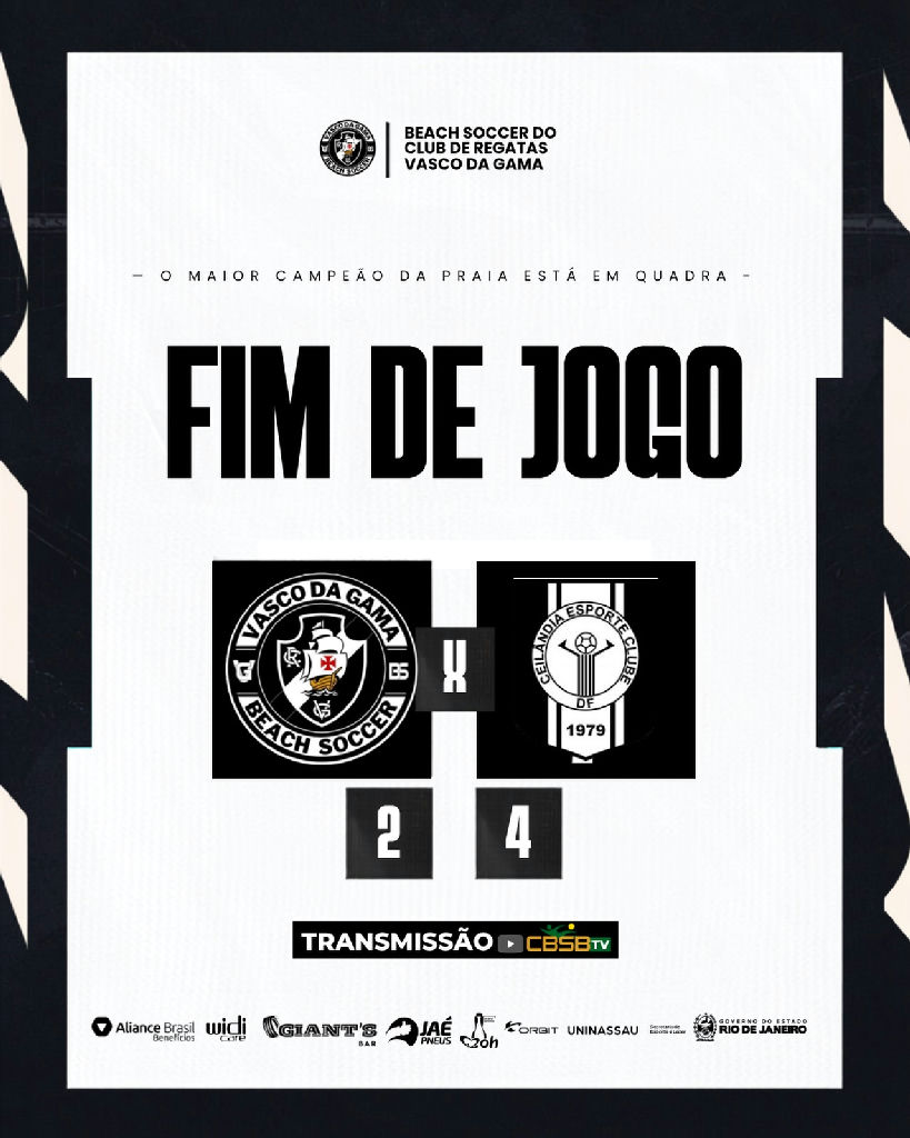 Ceilândia supera Vasco da Gama e vence confronto pela Supercopa do Brasil de beach soccer