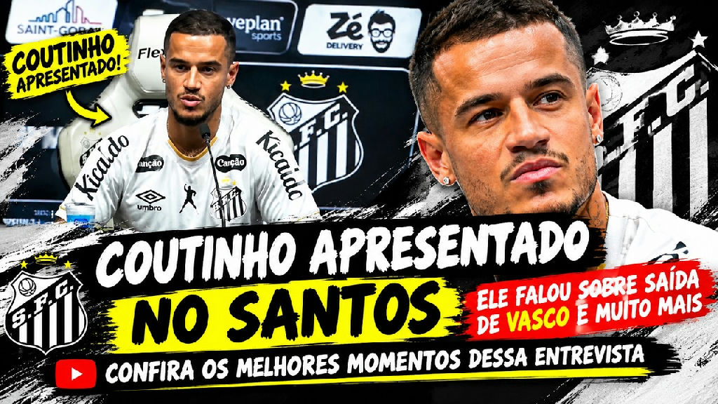 Coutinho é apresentado pelo Santos e detalha saída do Vasco