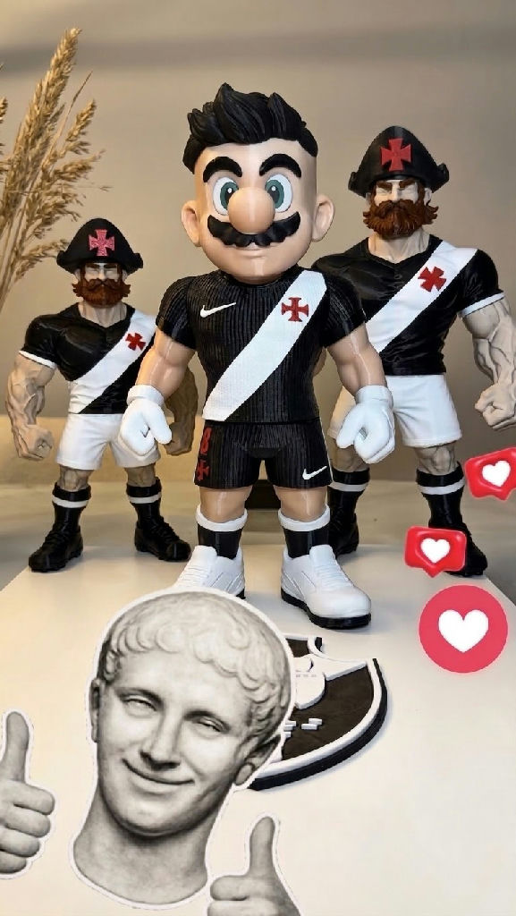 Cultura pop e futebol se unem em boneco 3D personalizado do Vasco