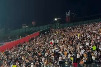 David celebra gol do Vasco junto à torcida no estádio Barradão