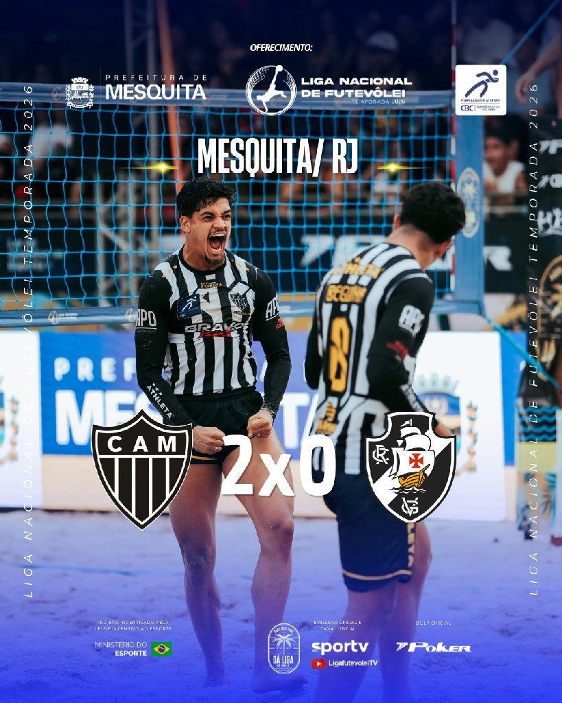 Futevôlei: Atlético-mg supera o Vasco na Liga Nacional em Mesquita