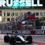 George Russell resiste a Max Verstappen e conquista vitória estratégica em Baku
