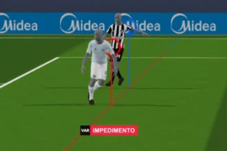 Gol anulado do Grêmio contra o Botafogo teve impedimento de apenas um centímetro