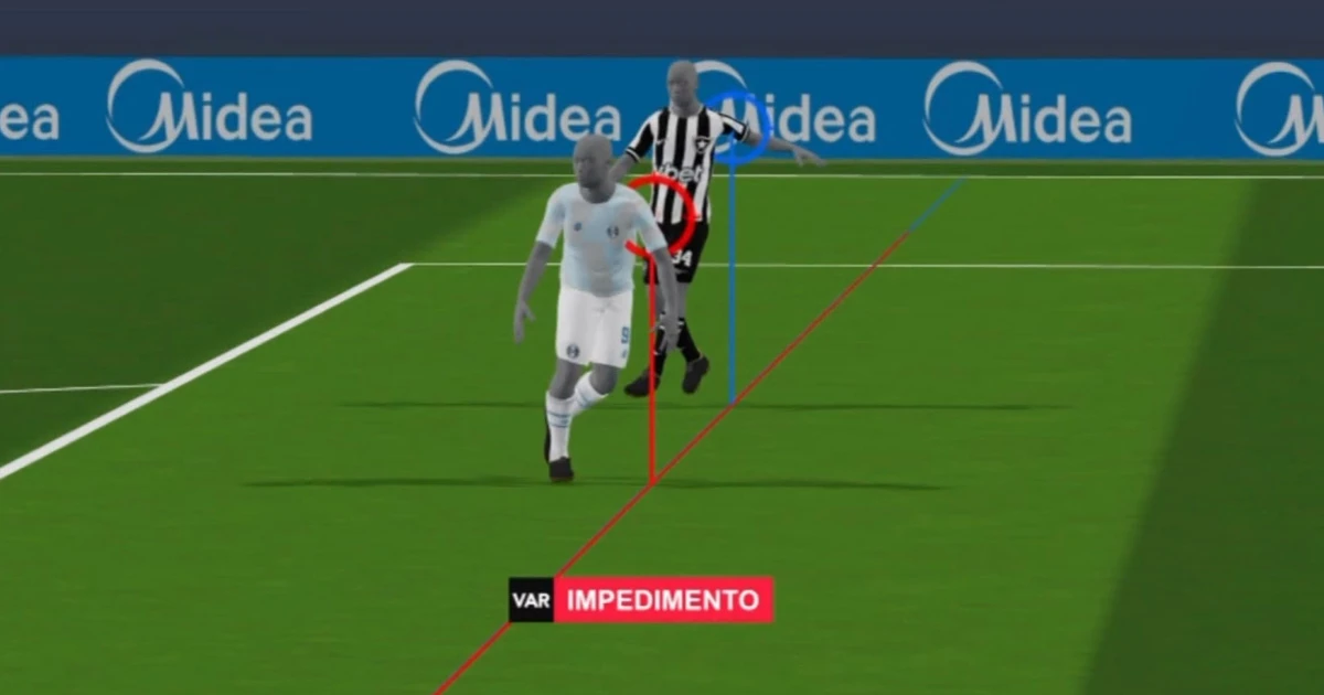 Gol anulado do Grêmio contra o Botafogo teve impedimento de apenas um centímetro