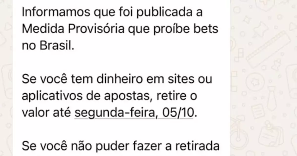 Governo federal proíbe apostas esportivas e estabelece prazo para resgate de saldos