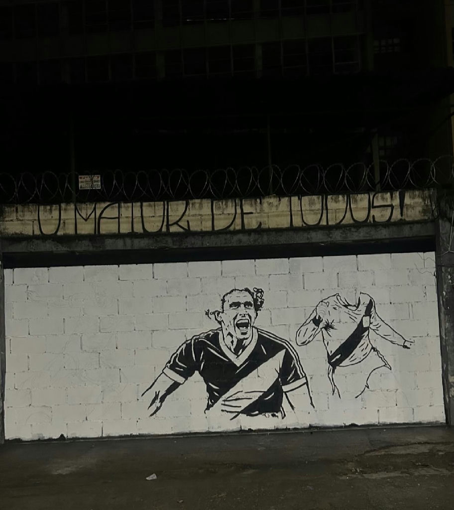 Homenagem a Roberto Dinamite ganha contornos artísticos próximo a São Januário
