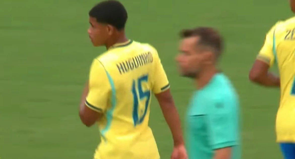 Huguinho participa de goleada da Seleção Brasileira sub-20 na Espanha