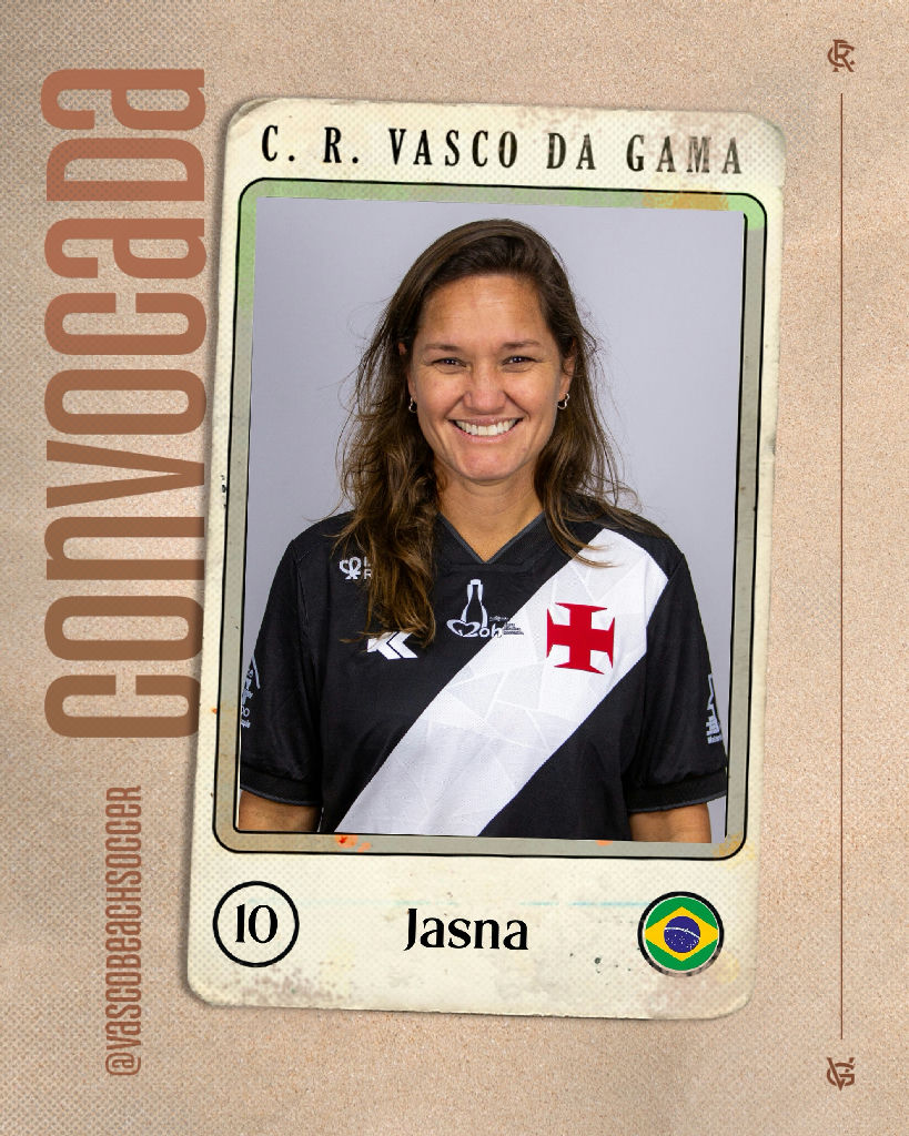 Jasna e atletas do Vasco são convocadas para a Seleção Brasileira de beach soccer