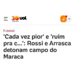 Jogadores criticam gramado do Maracanã após desgaste excessivo